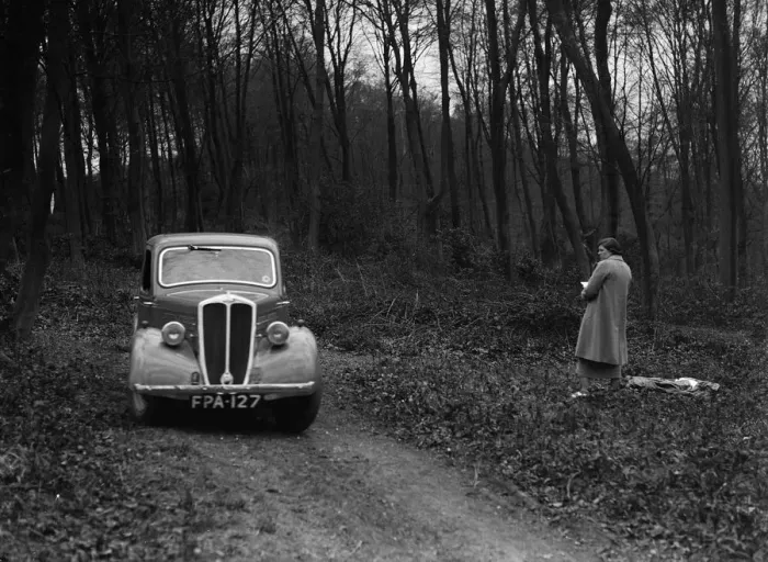Framed Print : Standard Nine at the Standard Car Owners Club Southern Counties Trial, Hale Wood, Chilterns, 1938 Framed Print : Standard Nine at the Standard Car Owners Club Southern Counties Trial, Hale Wood, Chilterns, 1938