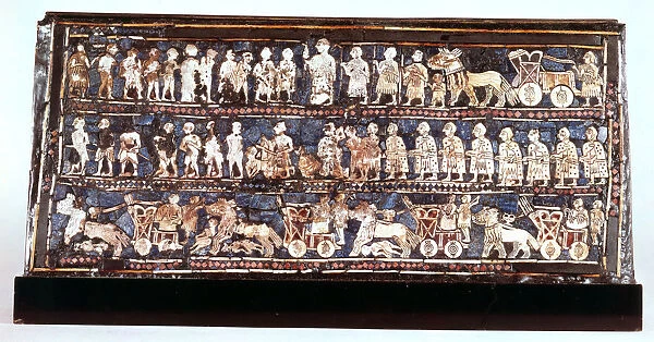 Standard of Ur, the war side, from the Royal Cemetery at Ur, Sumerian, c2500 BC