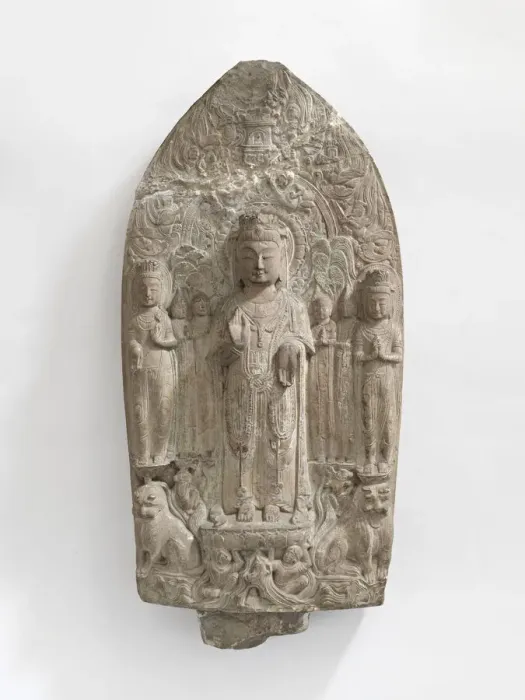 Framed Print : Standing bodhisattvas with monks, Pratyekabuddhas, lions... Period of Division, 557-581 Framed Print : Standing bodhisattvas with monks, Pratyekabuddhas, lions... Period of Division, 557-581