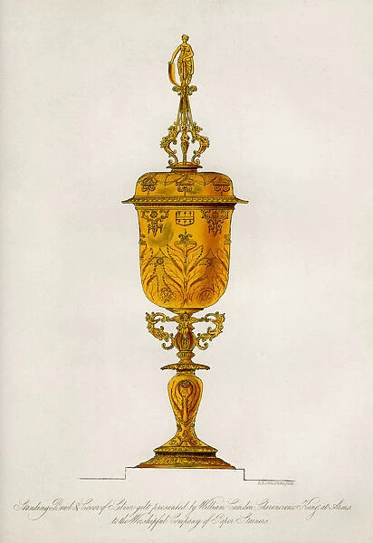 Standing bowl and cover of silver gilt, 1840. Artist: Robert Blemmell Schnebbelie