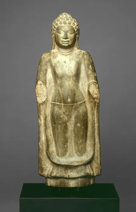 Framed Print : Standing Buddha, Dvaravati period, 8th century. Creator: Unknown Framed Print : Standing Buddha, Dvaravati period, 8th century. Creator: Unknown