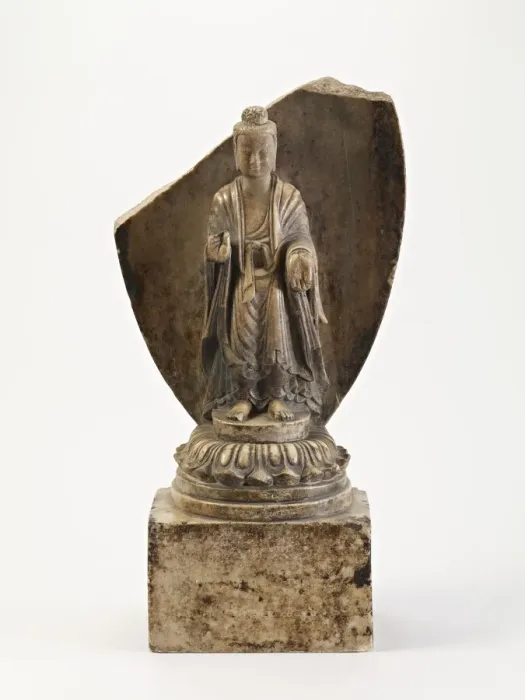 Framed Print : Standing Buddha (fragment), Period of Division, Dated 538 CE. Creator: Unknown Framed Print : Standing Buddha (fragment), Period of Division, Dated 538 CE. Creator: Unknown