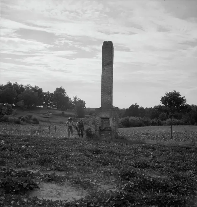 Framed Print : Standing chimneys, Greene County, Georgia, 1937. Creator: Dorothea Lange Framed Print : Standing chimneys, Greene County, Georgia, 1937. Creator: Dorothea Lange
