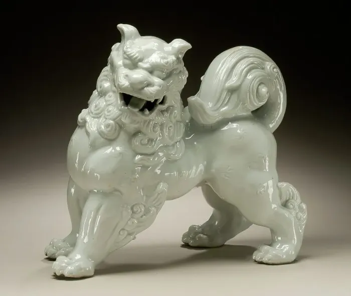 Framed Print : Standing Chinese Lion, Late 19th century. Creator: Unknown Framed Print : Standing Chinese Lion, Late 19th century. Creator: Unknown