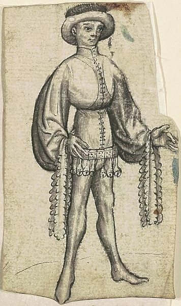 A Standing Courtier, c. 1440. Creator: Unknown