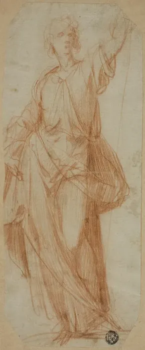 Framed Print : Standing Draped Figure, 1589 / 90. Creator: Giuseppe Cesari Framed Print : Standing Draped Figure, 1589 / 90. Creator: Giuseppe Cesari