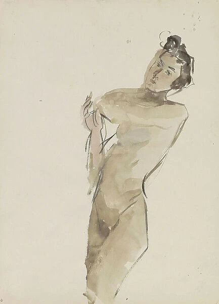 Standing Female Nude, c.1915-1934. Creator: Isaac Lazerus Israels