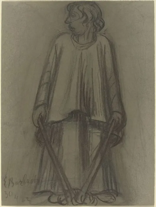 Framed Print : Standing Figure with Extinguished Torches, 1922. Creator: Ernst Barlach Framed Print : Standing Figure with Extinguished Torches, 1922. Creator: Ernst Barlach