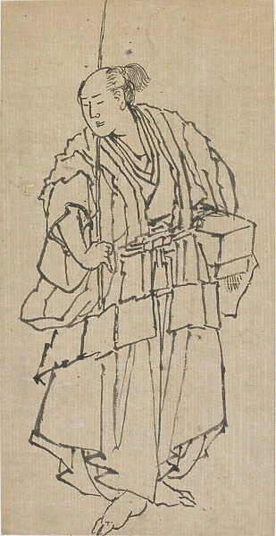 Standing figure of a man, late 18th-early 19th century. Creator: Hokusai
