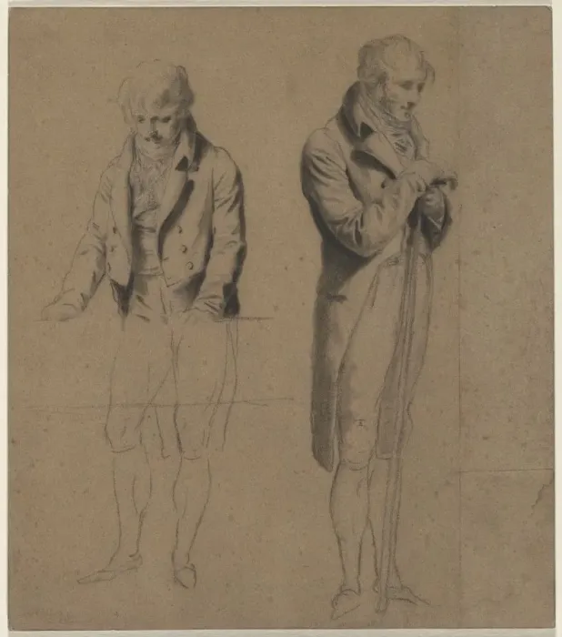 Framed Print : Two Standing Figures (Study for A Game of Billiards), c. 1807. Creator: Louis Leopold Boilly Framed Print : Two Standing Figures (Study for A Game of Billiards), c. 1807. Creator: Louis Leopold Boilly