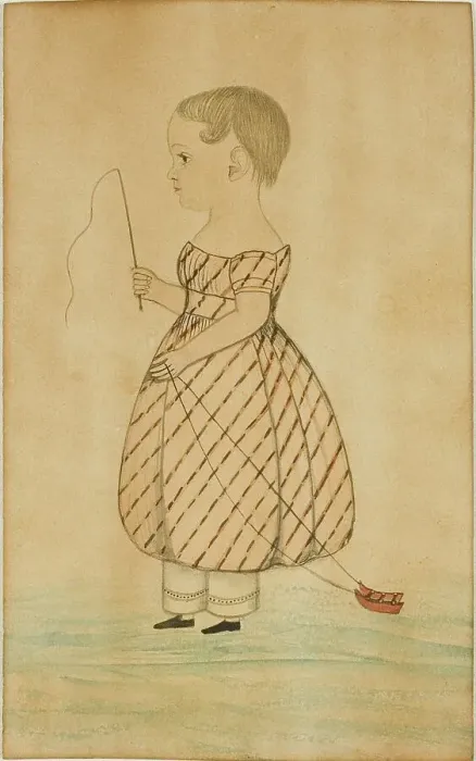 Framed Print : Standing Girl in Profile to Left with Whip and Toy Sleigh, n.d. Creator: Unknown Framed Print : Standing Girl in Profile to Left with Whip and Toy Sleigh, n.d. Creator: Unknown