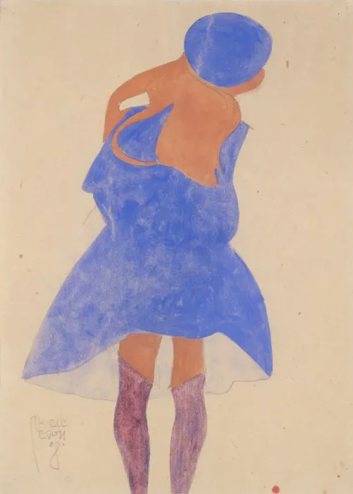 Framed Print : Standing Girl, Back View, 1908. Creator: Egon Schiele Framed Print : Standing Girl, Back View, 1908. Creator: Egon Schiele