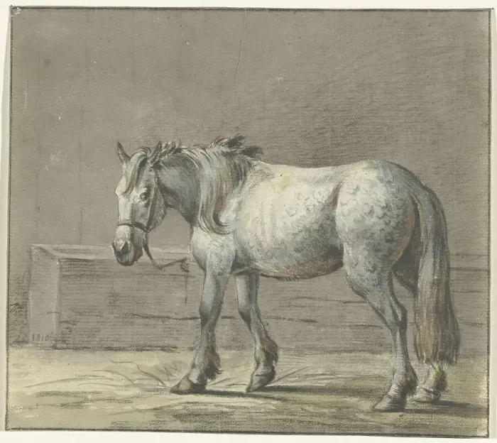 Framed Print : Standing horse in a stable, left, 1810-1816. Creator: Jean Bernard Framed Print : Standing horse in a stable, left, 1810-1816. Creator: Jean Bernard