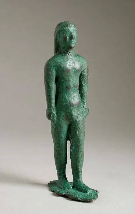 Framed Print : Standing Kouros Figurine, 6th century BCE or modern. Creator: Unknown Framed Print : Standing Kouros Figurine, 6th century BCE or modern. Creator: Unknown