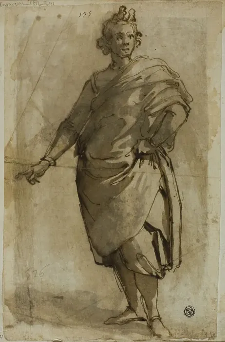 Framed Print : Standing Male Figure, c.1600. Creator: Jacopo Chimenti