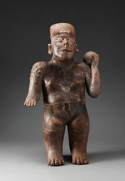 Standing Male Figure Holding a Ball, 100 B. C.  /  A. D. 300. Creator: Unknown
