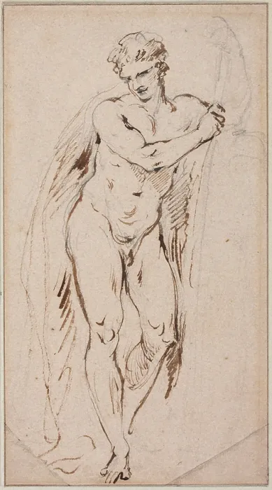 Framed Print : Standing Male Nude, between 1827 and 1875. Creator: Jean-Baptiste Carpeaux