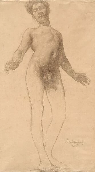Standing Male Nude, 1885. Creator: Frederick William MacMonnies (American, 1863-1937)