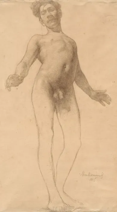 Framed Print : Standing Male Nude, 1885. Creator: Frederick William MacMonnies (American, 1863-1937) Framed Print : Standing Male Nude, 1885. Creator: Frederick William MacMonnies (American, 1863-1937)
