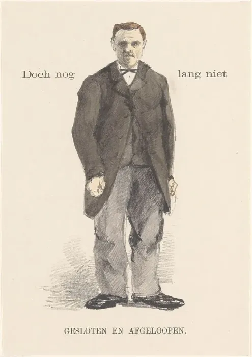 Framed Print : Standing man in overcoat, 1878-1917. Creator: Theo van Hoytema Framed Print : Standing man in overcoat, 1878-1917. Creator: Theo van Hoytema