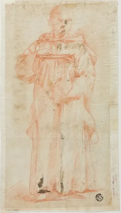 Framed Print : Standing Monk Holding Host and Palen, n.d. Creators: Lodovico Carracci, Simone Cantarini, Bartolomeo Cesi Framed Print : Standing Monk Holding Host and Palen, n.d. Creators: Lodovico Carracci, Simone Cantarini, Bartolomeo Cesi
