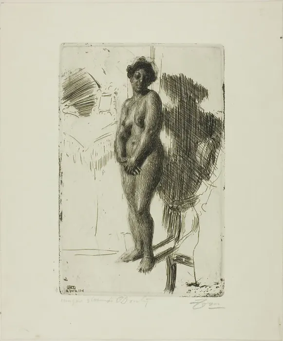 Framed Print : Standing Negress, 1901. Creator: Anders Leonard Zorn Framed Print : Standing Negress, 1901. Creator: Anders Leonard Zorn