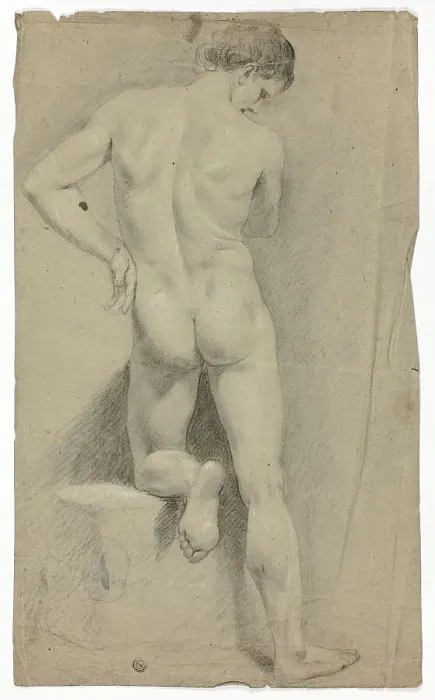 Framed Print : Standing Nude from the Back, n.d. Creator: John Downman Framed Print : Standing Nude from the Back, n.d. Creator: John Downman