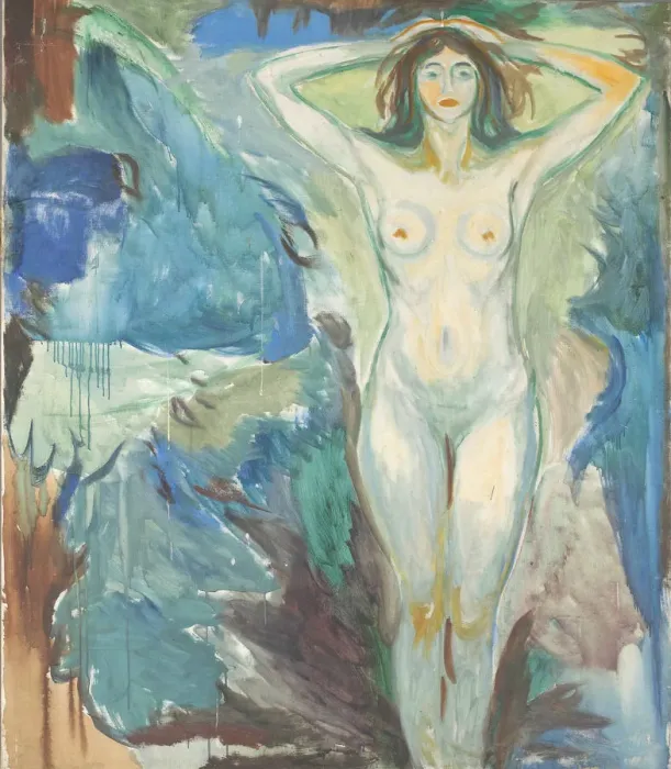 Framed Print : Standing Nude Against Blue Blackground, 1925-1930 Framed Print : Standing Nude Against Blue Blackground, 1925-1930