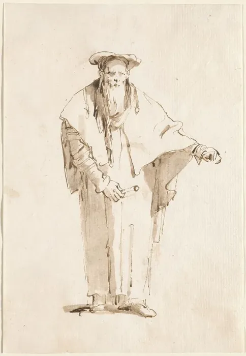 Framed Print : A Standing Oriental Holding a Rod, 1753 / 1762. Creator: Giovanni Battista Tiepolo Framed Print : A Standing Oriental Holding a Rod, 1753 / 1762. Creator: Giovanni Battista Tiepolo
