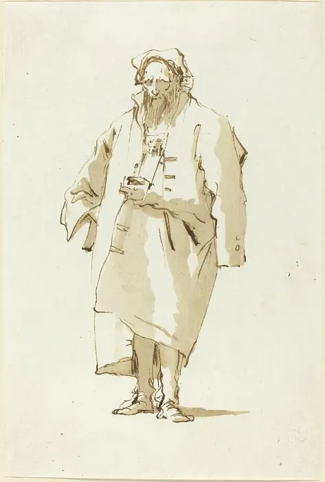 Framed Print : A Standing Oriental Wearing a Greatcoat, 1753 / 1762. Creator: Giovanni Battista Tiepolo Framed Print : A Standing Oriental Wearing a Greatcoat, 1753 / 1762. Creator: Giovanni Battista Tiepolo