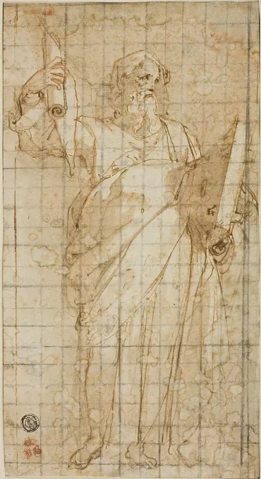 Framed Print : Standing Prophet with a Book and Scroll, 1562 / 66. Creator: Taddeo Zuccaro Framed Print : Standing Prophet with a Book and Scroll, 1562 / 66. Creator: Taddeo Zuccaro