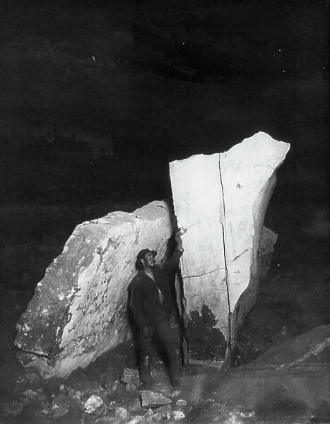 Standing rocks, Mammoth Cave, Edmondson County, Kentucky, c1893. Creator: Frances Benjamin Johnston