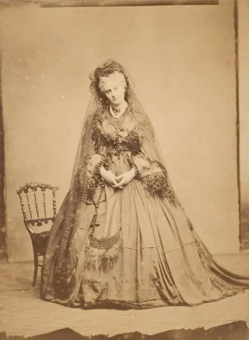 Framed Print : [Standing with a Rosary], 1861-67. Creator: Pierre-Louis Pierson