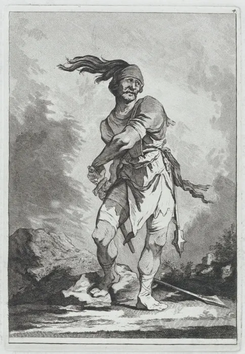 Framed Print : Standing Soldier Drawing his Sword, 1764. Creator: Matthias Pfenninger Framed Print : Standing Soldier Drawing his Sword, 1764. Creator: Matthias Pfenninger