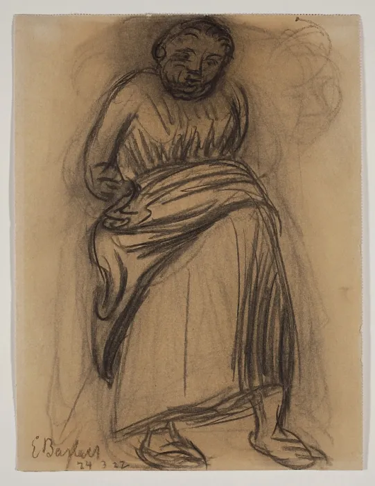 Framed Print : Standing Woman, 1922. Creator: Ernst Barlach Framed Print : Standing Woman, 1922. Creator: Ernst Barlach