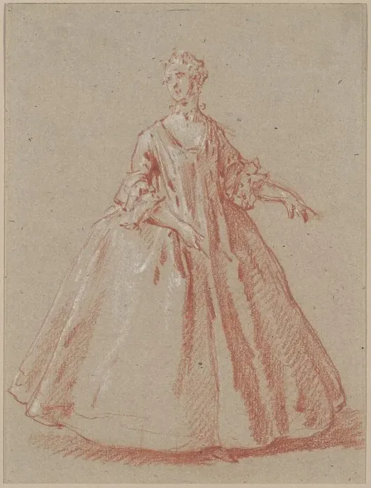 Framed Print : Standing Woman, c. 1730. Creator: Jean-Baptiste Oudry Framed Print : Standing Woman, c. 1730. Creator: Jean-Baptiste Oudry