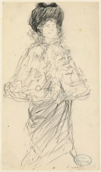 Framed Print : Standing Woman, c. 1900. Creator: Charles Paul Renouard (French, 1845-1924) Framed Print : Standing Woman, c. 1900. Creator: Charles Paul Renouard (French, 1845-1924)