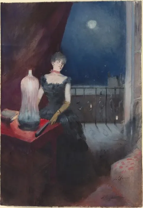 Framed Print : Standing Woman with a Fan, probably 1880 / 1890. Creator: Jean Louis Forain Framed Print : Standing Woman with a Fan, probably 1880 / 1890. Creator: Jean Louis Forain