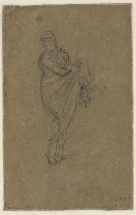 Framed Print : Standing Woman Holding Up Her Dress (verso), c. 1872. Creator: James McNeill Whistler (American Framed Print : Standing Woman Holding Up Her Dress (verso), c. 1872. Creator: James McNeill Whistler (American