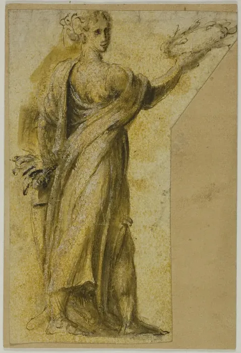 Framed Print : Standing Woman with Laurel Wreath, n.d. Creator: Biagio Pupini Framed Print : Standing Woman with Laurel Wreath, n.d. Creator: Biagio Pupini