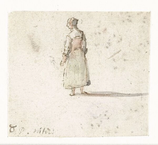 Standing woman, seen from behind, 1633-1687. Creator: Gillis Neyts