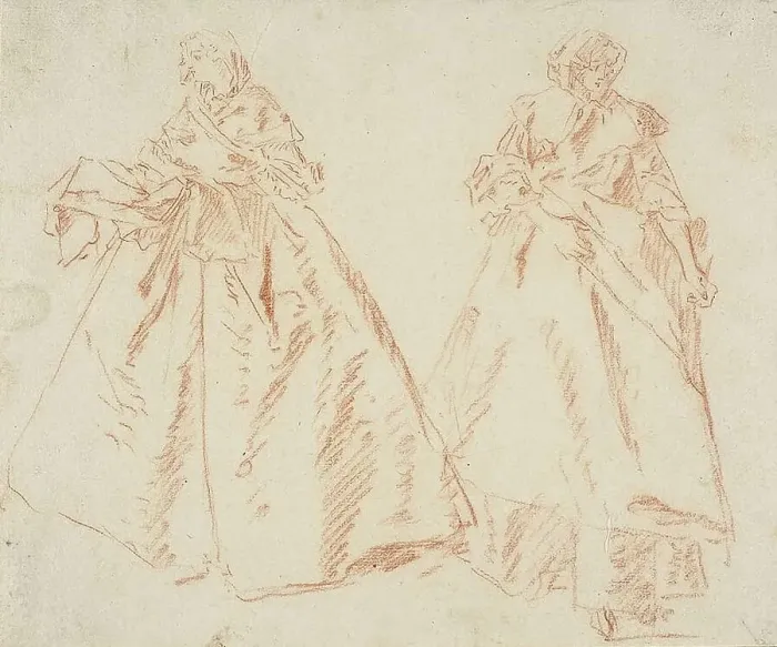 Framed Print : Two Standing Women, n.d. Creator: Nicolas Lancret Framed Print : Two Standing Women, n.d. Creator: Nicolas Lancret