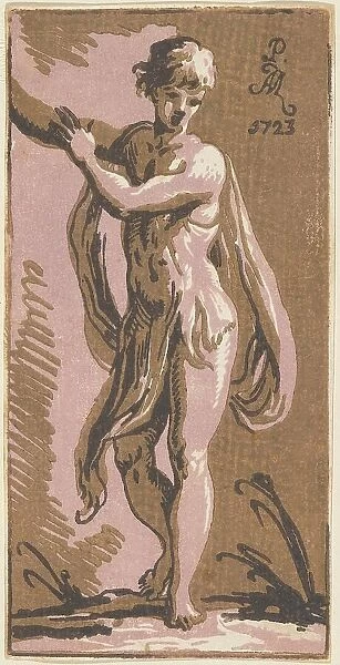 A Standing Youth Gesturing to His Right, 1723. Creators: Anton Maria Zanetti, Parmigianino