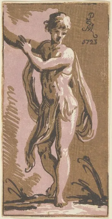 Framed Print : A Standing Youth Gesturing to His Right, 1723. Creators: Anton Maria Zanetti, Parmigianino Framed Print : A Standing Youth Gesturing to His Right, 1723. Creators: Anton Maria Zanetti, Parmigianino