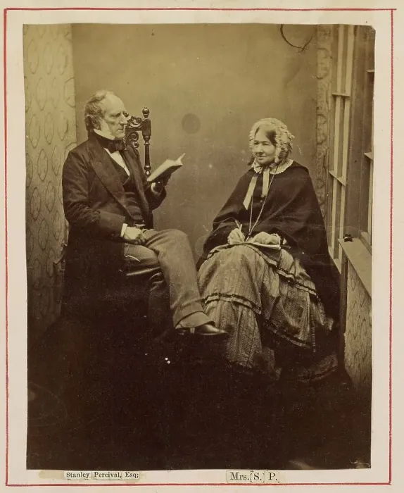 Framed Print : Stanley Percival, Esquire and wife, about 1860-1875. Creator: Unknown Framed Print : Stanley Percival, Esquire and wife, about 1860-1875. Creator: Unknown