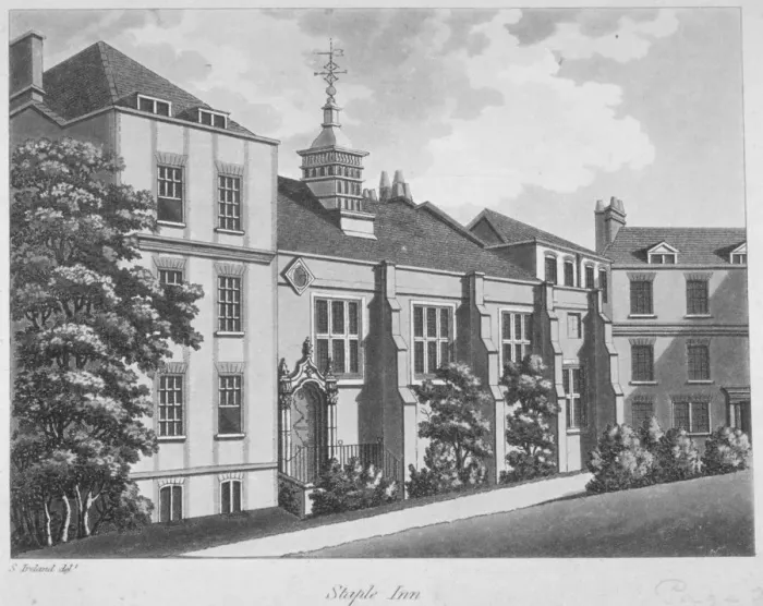 Framed Print : Staple Inn, City of London, 1800. Artist: William Angus Framed Print : Staple Inn, City of London, 1800. Artist: William Angus