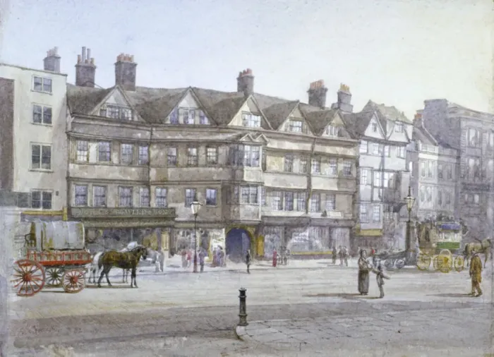 Framed Print : Staple Inn, London, 1882. Artist: John Crowther Framed Print : Staple Inn, London, 1882. Artist: John Crowther