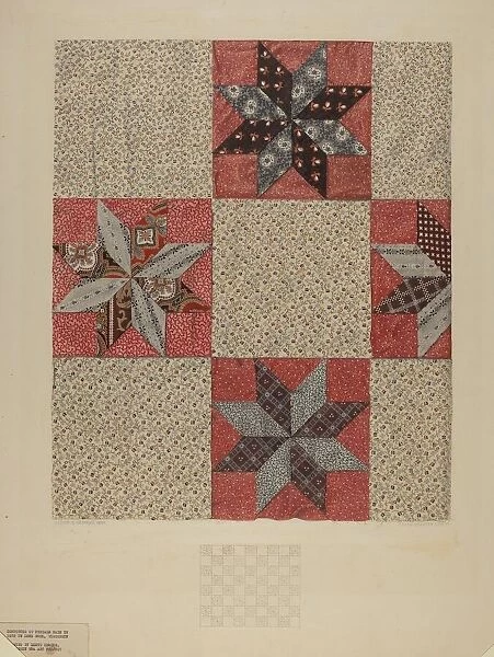 Star Design Comforter, c. 1937. Creator: Lloyd Charles Lemcke