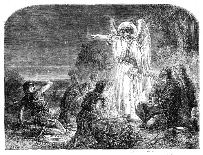 Framed Print : The Star in the East - the First Christmas Morning, 1854. Creator: James Godwin