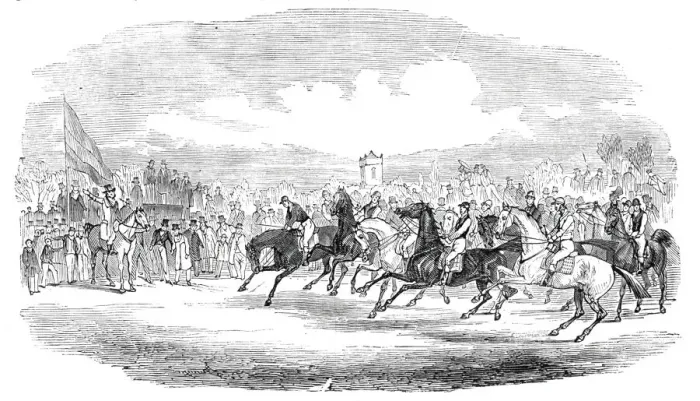 Framed Print : The start, 1844. Creator: Unknown Framed Print : The start, 1844. Creator: Unknown